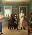口述筆記を行なう晩年のゲーテ（ヨハン・ヨーゼフ・シュメラー画、1834年）