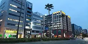 呉服町(大博通りより)