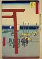歌川広重『五十三次名所図会・宮 熱田の駅 七里の渡口』
