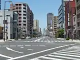 五條宮前西交差点から北を望む