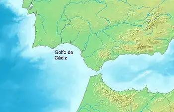 カディス湾の地図