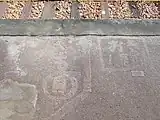 1番のりばに残る、「やくも」と「おき」の乗車位置跡（2008年）