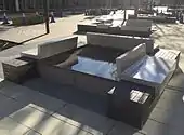 水景設備も兼ね備えたベンチ（2017年2月11日）