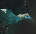 宇宙から見たグランドターク島。2009年。