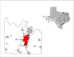 グレイソン郡内の位置の位置図