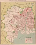 関東大震災で焼けた地点(1933年の図)