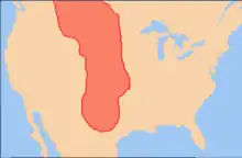 Map showing the extent of the プラノ文化