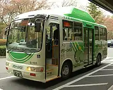 グリーンバスの初代車両（銀河鉄道、G-101）日野・リエッセ（CNG改造車）