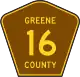 Greene County Route 16 sign in Catskill / Adirondack colors, Hunter, NY