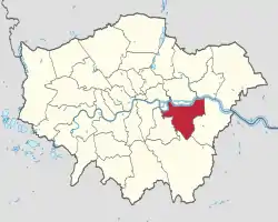グレーター・ロンドン内における区の位置
