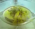 溶媒を入れ、活性化のためヨウ素の小片を加える。