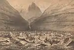 Vestmannaでの追い込み漁の様子を描いた絵(1854年)