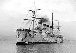 1901年の 1 等巡洋艦「グロモボーイ」。