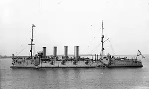 1911年、オーバーホール後の装甲巡洋艦「グロモボーイ」。