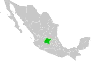 メキシコ内のグアナフアト州の位置の位置図