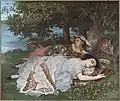 ギュスターヴ・クールベ『セーヌ川のほとりの少女たち』1857年。油彩、キャンバス、174 × 206cm。パリ市立プティ・パレ美術館