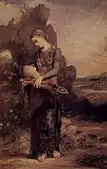 ギュスターヴ・モロー『オルフェウスの首を運ぶトラキアの娘』1865年。油彩、キャンバス、154 × 100cm。オルセー美術館。