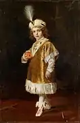 画家ジュラ・ベンツールのデザインによる衣装を着たオットーの絵画(1917年)