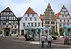 アム・マルクトの市庁舎と向かい合う建物群