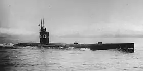 試運転中の波号第二百二潜水艦(1945年5月29日、佐世保沖)