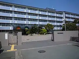 正門と南校舎