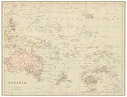 ガンジス島（Ganges I.）を記したベルギーの地図（1883年）