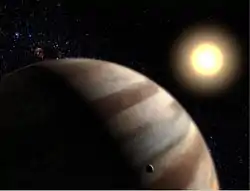 惑星うしかい座τ星bと恒星Aの想像図