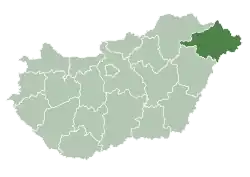 サボルチ・サトマール・ベレグ県の位置