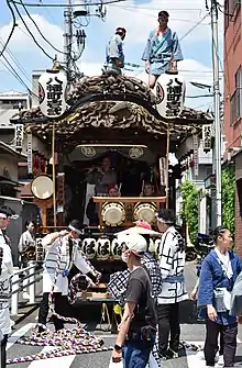 「八幡町一・二丁目」市指定有形文化財（山車・人形）の山車（2019年8月4日撮影）