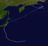 令和元年東日本台風の進路図