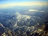 上空から望む両白山地