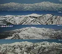周辺から望む白山上から、位山から、日照岳から、野伏ヶ岳から、経ヶ岳から望む