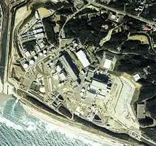 航空写真(1988年)この時点で3号機までが稼動している 国土交通省 国土地理院 地図・空中写真閲覧サービスの空中写真を基に作成