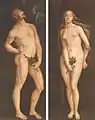 『アダムとイヴ』（1520-25年頃）"Adam. Eva"