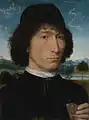 『ローマのメダルを持つ男性の肖像』 (1474年頃) ハンス・メムリンク