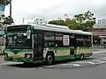 QPG-LV290N1改阪神バス(尼崎市内線塗装)客室に車いすスペースを設ける改造が施されている。