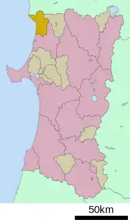 八峰町位置図