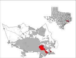 ハリス郡内の位置の位置図