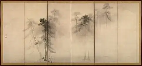 長谷川等伯『松林図屏風』左隻（東京国立博物館）