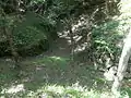 露天掘りの採掘坑跡