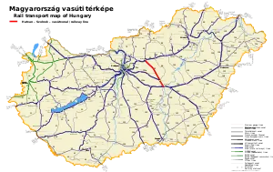 ハトヴァン - ソルノク線の路線図