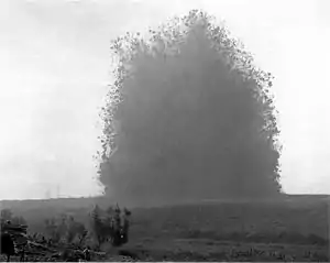 1916年7月1日、ソンムの戦い発生時に起きた鉱山の爆発