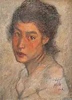女の顔（1904年、京都国立近代美術館蔵）モデルは福田たね