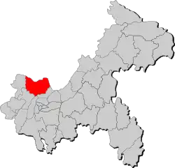 重慶市中の合川区の位置