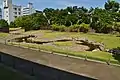 復原建物から望む庭園