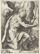 アゴスティーノ・カラッチの原画による版画「聖ヒエロニムス」