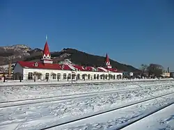 冬の横道河子駅構内