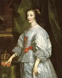 『英国王妃ヘンリエッタ・マリアの肖像』（1632年）ロイヤル・コレクション所蔵