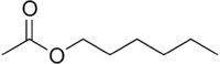 Skeletal formula of hexyl acetate