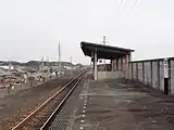 ホーム。複線の用地が確保されている(2012年1月)